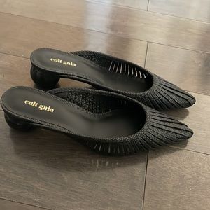 Cult Gaia Alia Ball Heel Mules (black; size 38)